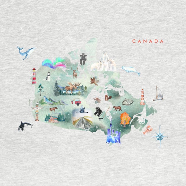 Illustrated Map of Canada by crazycanonmom